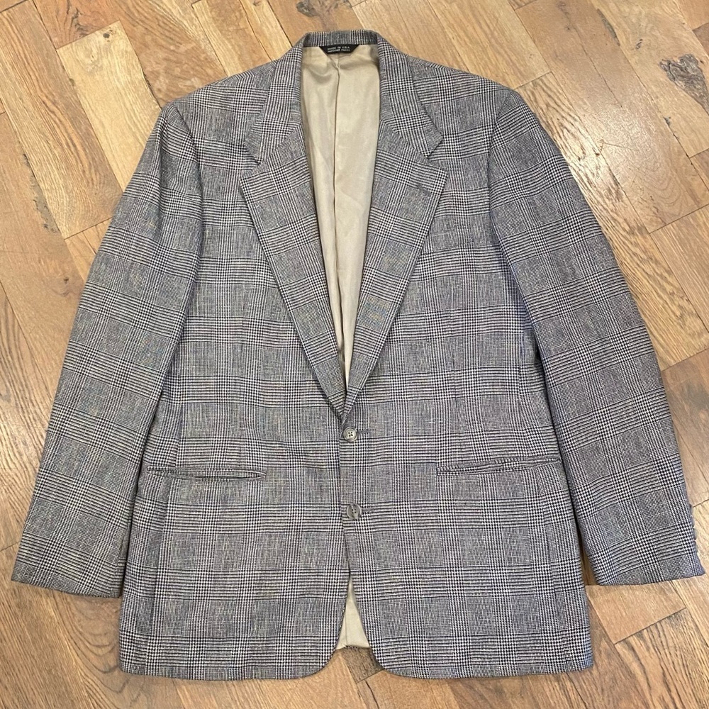 Perry Ellis Houndstooth Mens Blazer Size 44